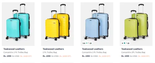 Image of Teakwood Leathers Trolley Bag - 95L Set of 2 Starting At ₹1999