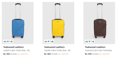 Image of Teakwood Leathers Trolley bags Starting @ ₹999