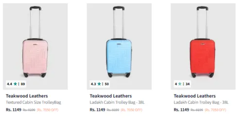 Image of Teakwood Leathers Trolley Bag at Minimum 80% Discount