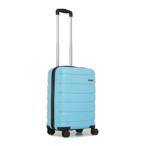 Image of TEAKWOOD LEATHERS Unisex 8 Wheels Trolley Bag, Hard Cabin with Zipper Closure