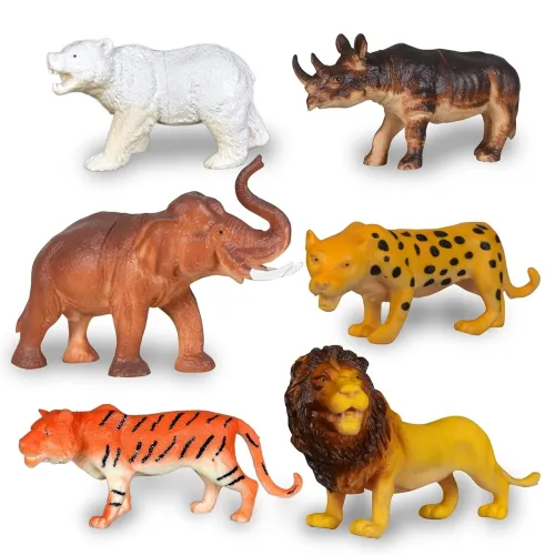 Image of TEC TAVAKKAL Jungle Animal Toy Set – Pack of 6 