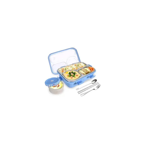Image of TEC TAVAKKAL Lunch Box 3 Compartment Leak-Proof BPA Free Stainless Steel