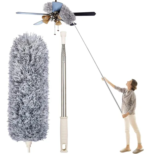 Image of TECH LOGO ELECTRONICS Dusters for Home Cleaning Microfiber Feather Duster with Long Rod 100 Inch Cleaning Cobweb