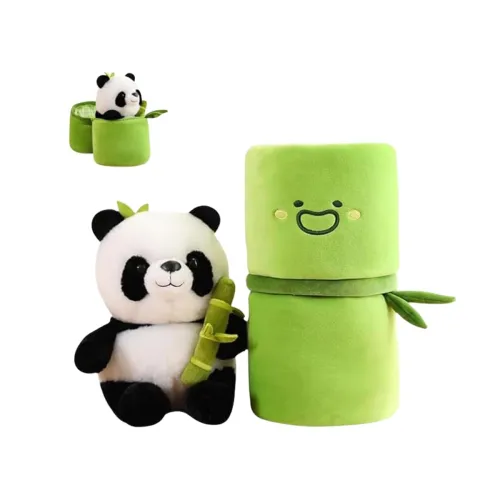 Image of TechMax Solution Panda Plush With Bamboo Toy