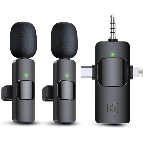 Image of TECHNOVIEW 3‑in‑1 Dual Channel Wireless Microphone