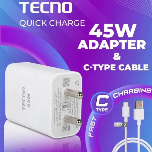 Image of Tecno 45W 4.4A C-type wall charger