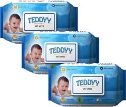 TEDDYY Baby Soft Wet Wipe with Lid Pack of 3