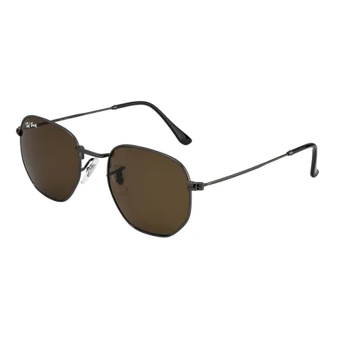 Image of Ted Smith Glass UV Protection Metal Hexagonal Sunglasses