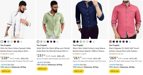 Image of Tee Projekt Men's Shirts at minmimum 85% Discount