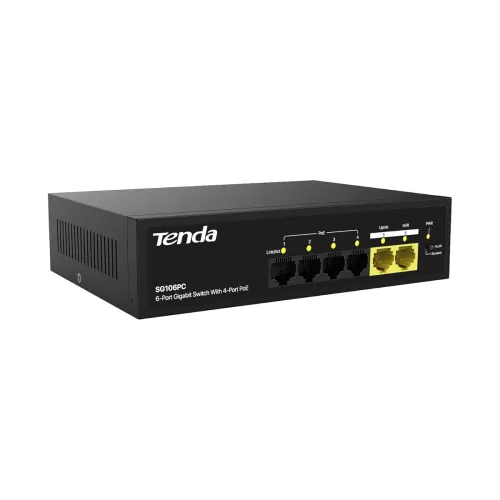 Image of Tenda SG106PC 6-Port Gigabit Lite PoE Switch with 4-Port PoE (Black)