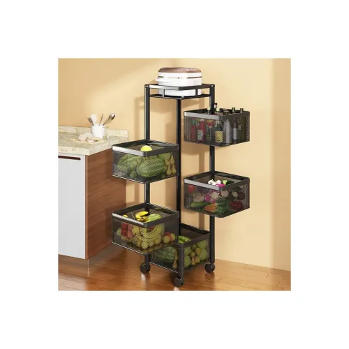 Image of TEX-RO 5-Layer Kitchen Trolley (Black)