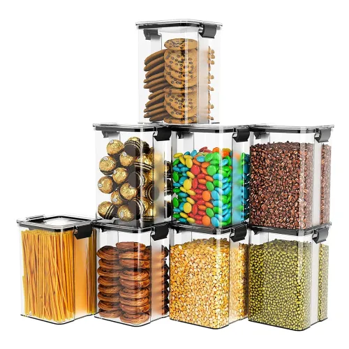 Image of TEX-RO Airtight Kitchen Storage Containers, 1100ml, Set of 8