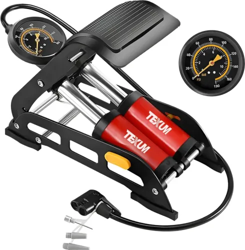 Image of TEXUM 190 psi Tyre Air Pump for Car & Bike