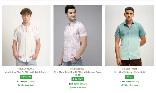 Image of The Bear House Men's Shirt Starting at ₹539