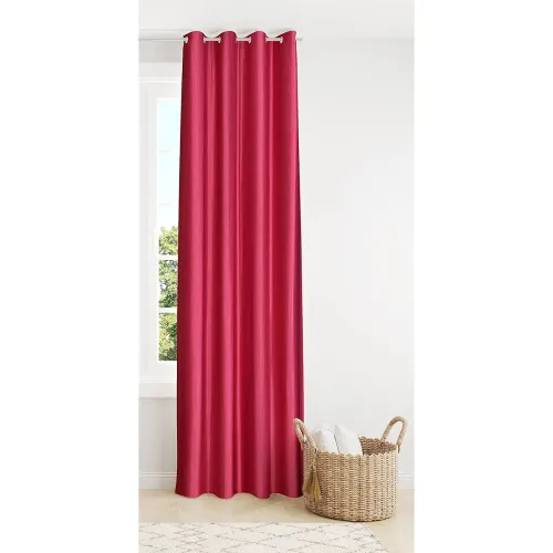 Image of The Decor Hub Faux Texture Plain Eyelet Door Curtain