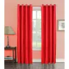 The Decor Hub Faux Texture Plain Curtains for Door with Eyelets | Red Curtains 5 Feet Pack of 1 Panel