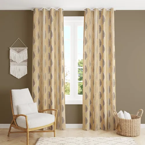 Image of The Decor Hub Mini Digital Print Insulated Crystal Grommet Room Darkening Curtain
