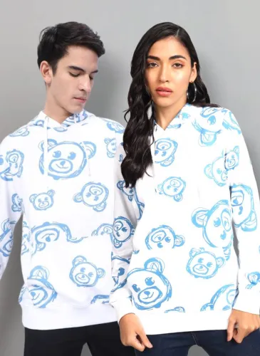 Image of THE DRY STATE Couple Printed White T-Shirt (Pack of 2)