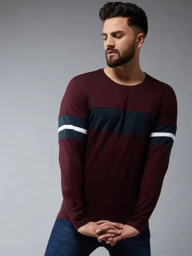 Image of The Dry State Men Striped Polo Neck Pure Cotton Multicolor T-Shirt