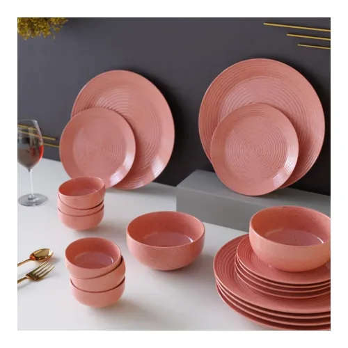 Image of The Earth Store Spiral Marble Ceramic Dinner Set