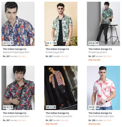 Image of The Indian Garage Co. Brand Men's Shirts @ Minimum 80% Discount