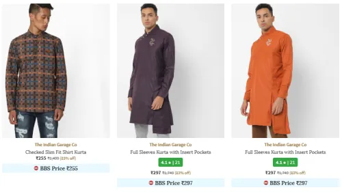Image of The Indian Garage Co. Brand Men's Kurtas @ Flat 83% Discount