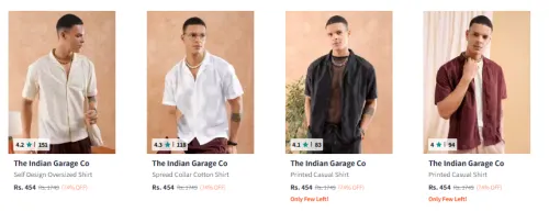 Image of The Indian Garage Co Knit Lace Resortwear Shirt @ Flat 74% Discount | Start ₹454