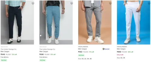 Image of The Indian Garage Co. Men Cargos @ Up to 80-90% Discount