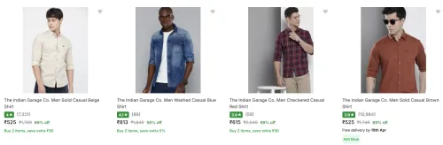 Image of The Indian Garage Co. Men Casual Shirt @ Up to 60-70% Discount