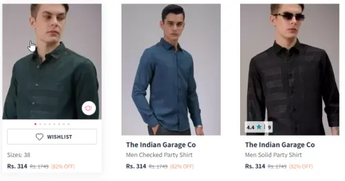 Image of The Indian Garage Co Men Collar Solid Slim Fit Casual Shirt Starting At @₹303