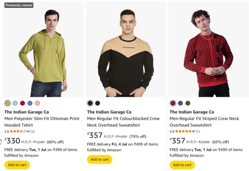Image of The Indian Garage Co Men Fashion Sweater Starting @ ₹330