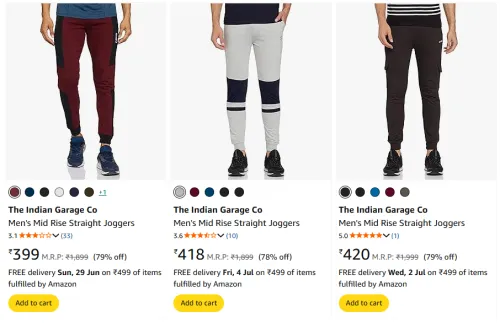 Image of The Indian Garage Co Men Fashion Trouser Starting @ ₹399