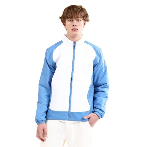 Image of The Indian Garage Co Men Regular Fit Colourblocked Bomber Jacket