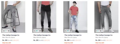 Image of The Indian Garage Co Men Jeans at minimum 80% Discount