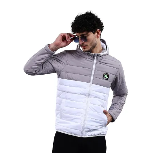 Image of The Indian Garage Co Men Regular Fit Colourblocked Puffer Jackets