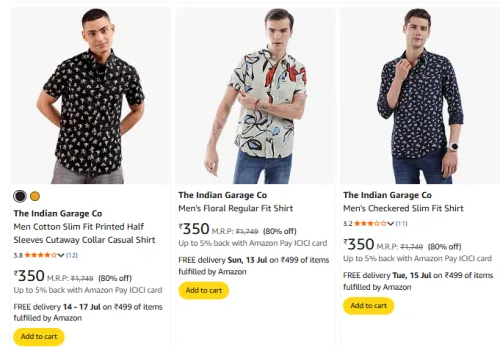 Image of The Indian Garage Co Men's Shirt Minimum 70% Discount