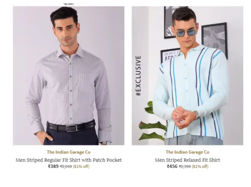 Image of The Indian Garage Co. Men's Striped Shirt. Starting At @₹370