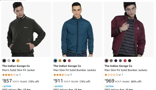 Image of The Indian Garage Co Men's Bomber Jackets at Minimum 70% Discount