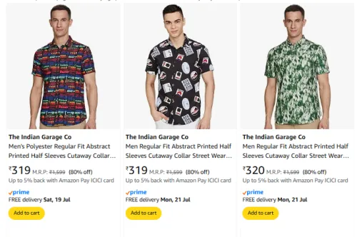 Image of The Indian Garage Co Men's Shirt Minimum 75% Discount
