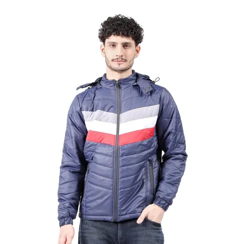 Image of The Indian Garage Co Men Slim Fit Solid Puffer Jackets
