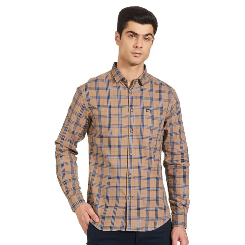 Image of The Indian Garage Co Men Slim Fit Checkered Casual Shirt