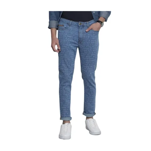 Image of The Indian Garage Co Men Slim Fit Solid Mid-Rise Stretchable Jeans