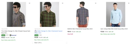 Image of The Indian Garage Co. Men Striped Cut Casual Shirt @ Up to 80% Discount