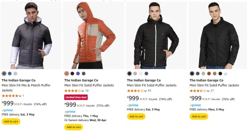 Image of The Indian Garage Co Men's Jacket at Minimum 70% Off