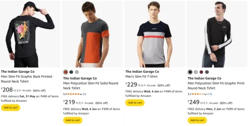 Image of The Indian Garage Co. Men's T-Shirt at Minimum 84% Off