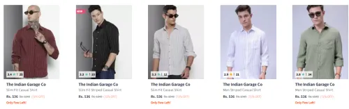 Image of The Indian Garage Co Slim Fit Striped Casual Shirt Starting At @₹536