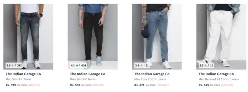 Image of The Indian Garage Co Stretchable Jeans Starting At @₹599