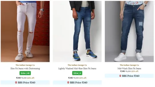 Image of The Indian Garage Co. Brand Men's Jeans @ Flat 83% Discount