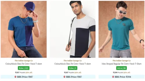 Image of The Indian Garage Co. Brand Men's Tshirts @ Flat 83% Discount | Start ₹187