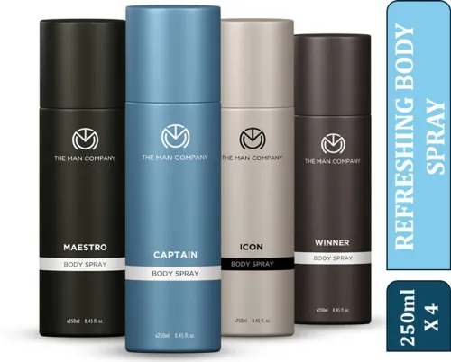 Image of THE MAN COMPANY Captain Deodorant Spray For Men 4 x 250ml
